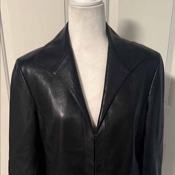 Lafayette 148 New York Black Leather Jacket - Picture 2 of 4